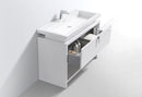 Levi 48 in. Modern Bathroom Vanity w/ Cubby Hole - High Gloss White