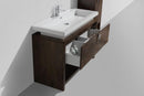 KubeBath Levi 48 in. Modern Bathroom Vanity w/ Cubby Hole - Rose Wood, L1200RW