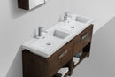 KubeBath, Levi 63 in. Modern Bathroom Vanity w/ Cubby Hole - Rose Wood, L1600RW