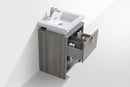 KubeBath Levi 24 in. Modern Bathroom Vanity w/ Cubby Hole - Ash Gray, L600HGASH