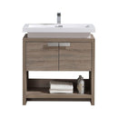 KubeBath Levi 32 in. Modern Bathroom Vanity w/ Cubby Hole - Havana Oak, L800CO