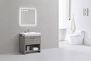 KubeBath Levi 32 in. Modern Bathroom Vanity w/ Cubby Hole - Ash Gray, L800HGASH