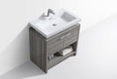 KubeBath Levi 32 in. Modern Bathroom Vanity w/ Cubby Hole - Ash Gray, L800HGASH