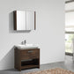 KubeBath Levi 32 in. Modern Bathroom Vanity w/ Cubby Hole - Rose Wood, L800RW