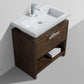 KubeBath Levi 32 in. Modern Bathroom Vanity w/ Cubby Hole - Rose Wood, L800RW