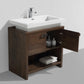KubeBath Levi 32 in. Modern Bathroom Vanity w/ Cubby Hole - Rose Wood, L800RW