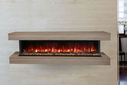 Modern Flames Landscape Pro 94'' Studio Suite Wall Mount Mantel Package | Coastal Sand