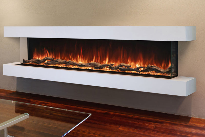 Modern Flames Landscape Pro 82'' Electric Fireplace Wall Mount Studio Suite | White Ready to Paint