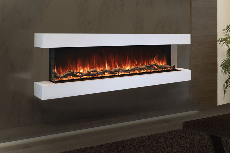 Modern Flames Landscape Pro 94'' Electric Fireplace Wall Mount Studio Suite | White Ready to Paint