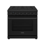 Thor Kitchen 36 Inch L-Series Professional Liquid Propane Range in Black
