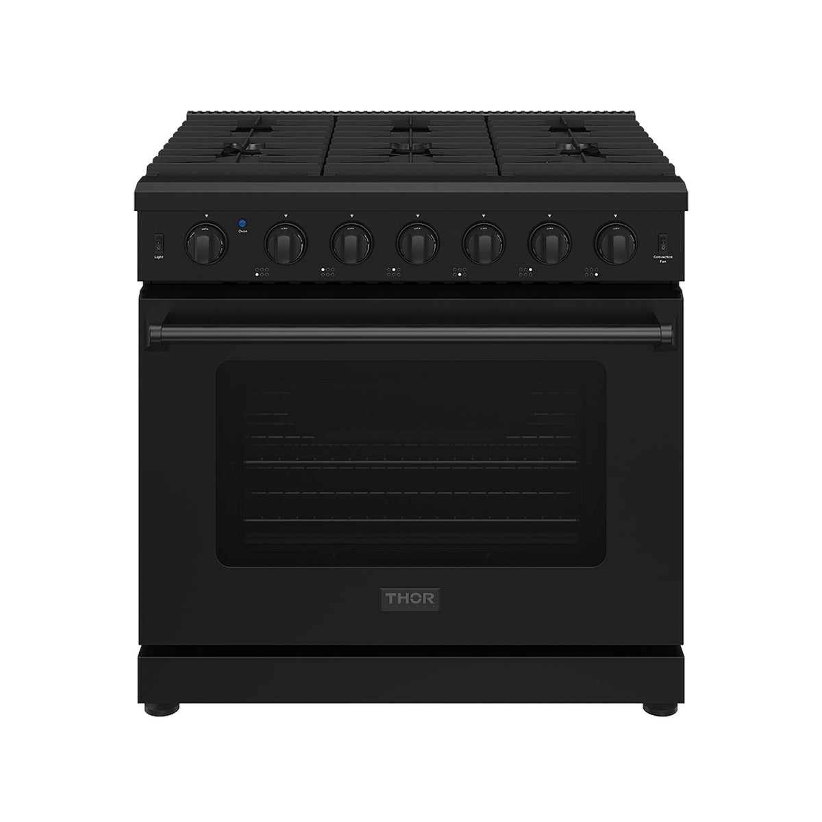 Thor Kitchen 36 Inch L-Series Professional Liquid Propane Range in Black