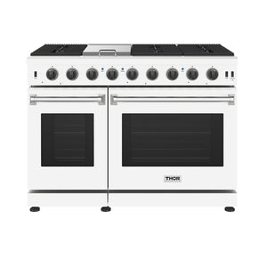 Thor Kitchen 48 Inch L-Series Professional Gas Range in White