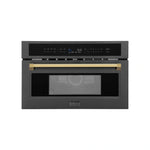 ZLINE Autograph Edition 30” 1.6 cu ft. Built-in Convection Microwave Oven in Black Stainless Steel with Accents MWOZ-30-BS