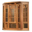 Golden Designs Maxxus 3-Person Corner Full Spectrum Near Zero EMF Under 2MG FAR Infrared Sauna Canadian Red Cedar - MX-M356-01-FS CED