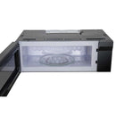 Front view of Forno Padula 30-Inch Over-the-Range Microwave with sleek stainless steel exterior and digital touch controls.