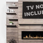 Modern Flames Allwood Fireplace Media Wall in Coastal Sand | 60'' Orion Slim Heliovision Electric Fireplace