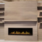 Modern Flames Allwood Fireplace Media Wall in Coastal Sand | 60'' Orion Slim Heliovision Electric Fireplace