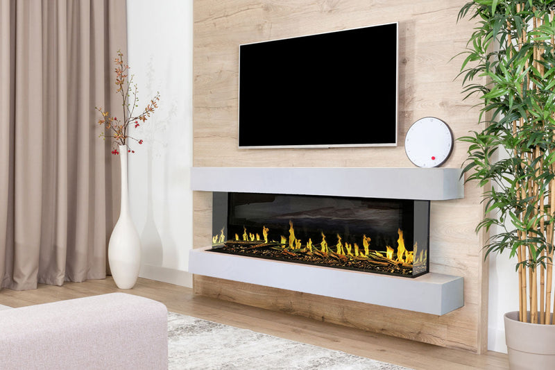 Modern Flames Orion Multi 73'' Electric Fireplace Wall Mount Studio Suite | White Ready to Paint