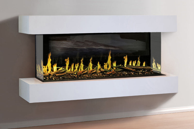 Modern Flames Orion Multi 88'' Electric Fireplace Wall Mount Studio Suite | White Ready to Paint
