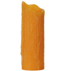 Meyda 3"W X 9"H Poly Resin Honey Amber Uneven Top Candle Cover '104891