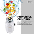 FORNO Acqua BrightDiamond 3/4HP Super Quiet Garbage Disposal Corded with Motion Sensor Cabinet Light & Pre-Wired Air Switch