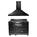 ZLINE 48" Kitchen Package with Black Stainless Steel Dual Fuel Range and Convertible Vent Range Hood (2KP-RABRH48)