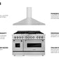 ZLINE 48" Kitchen Package with Stainless Steel Dual Fuel Range and Convertible Vent Range Hood (2KP-RARH48)