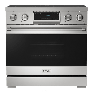 Gordon Ramsay by THOR Kitchen 36" 6.0 cu. ft. Professional Electric Range with Tilt Panel Touch Control, Self-Clean and Air Fry in Stainless Steel, RSE36
