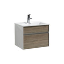 KubeBath Fitto 24 in. Havana Oak Wall Mount Modern Bathroom Vanity, S600CO