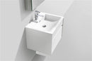 KubeBath Fitto 24 in. High Gloss White Wall Mount Modern Bathroom Vanity, S600GW