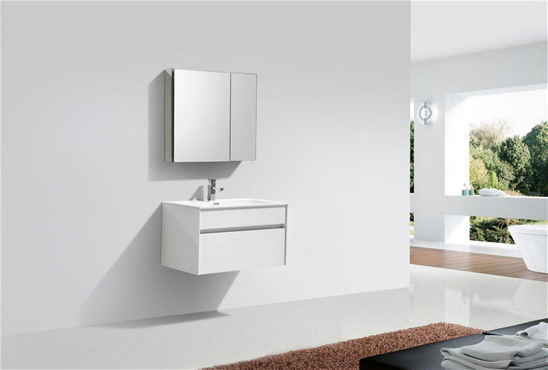 KubeBath Fitto 32 in. Wall Mount Modern Bathroom Vanity - High Gloss White, S800GW, S800GW