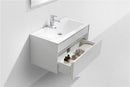 KubeBath Fitto 36 in. High Gloss White Wall Mount Modern Bathroom Vanity, S900GW