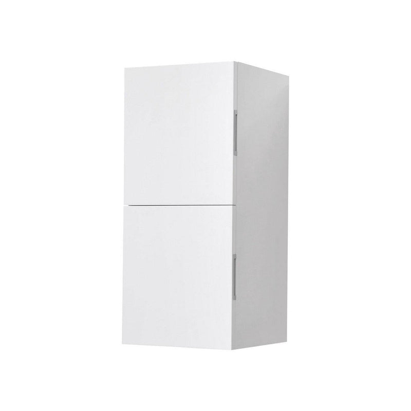 KubeBath Bliss 12" Wide by 24" High Linen Side Cabinet With Two Doors in Gloss White Finish, SLBS28-GW