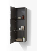 KubeBath Bliss 18" Wide by 59" High Linen Side Cabinet With Three Doors in Gray Oak Finish, SLBS59-GO