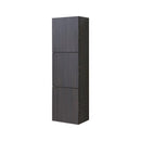 KubeBath Bliss 18" Wide by 59" High Linen Side Cabinet With Three Doors in High Gloss Gray Oak Finish, SLBS59-HGGO