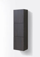 KubeBath Bliss 18" Wide by 59" High Linen Side Cabinet With Three Doors in High Gloss Gray Oak Finish, SLBS59-HGGO
