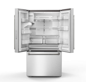 Thor Kitchen 36 Inch 28 cu ft French Door Full Depth Refrigerator with Water Filter and Ice Maker in Stainless Steel