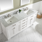Design Element Milano 72" Double Sink Vanity - White ML-72-WT