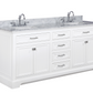 Design Element Milano 72" Double Sink Vanity - White ML-72-WT