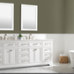 Design Element Milano 84" Double Sink Vanity - White ML-84-WT