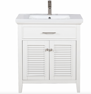 Design Element Cameron 30" Single Sink Vanity In White S09-30-WT