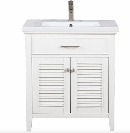 Design Element Cameron 30" Single Sink Vanity In White S09-30-WT