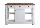 Design Element Monterey 36 In. Kitchen Island - Espresso Finish - White KD-03-36-WD