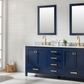 Design Element Valentino 72" Double Sink Vanity In Blue V01-72-BLU