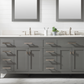 Design Element Valentino 84" Double Sink Vanity - Gray V01-84-GY