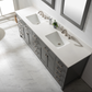 Design Element Valentino 84" Double Sink Vanity - Gray V01-84-GY