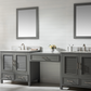 Design Element Estate 102" Double Sink Bathroom Vanity Modular Set - Gray ES-102MC-GY
