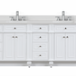 Design Element Winston 84" Double Vanity In White WN-84-W