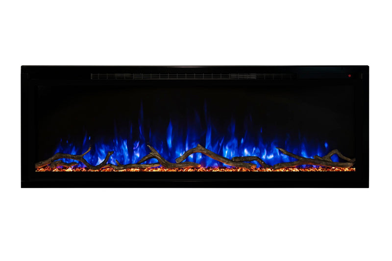 Modern Flames Allwood Fireplace Media Wall in Weathered Walnut | 60'' Spectrum Electric Fireplace
