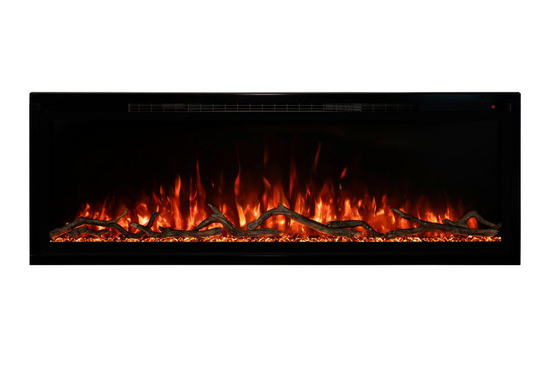 Modern Flames Allwood Fireplace Media Wall in Driftwood Gray | 60'' Spectrum Electric Fireplace